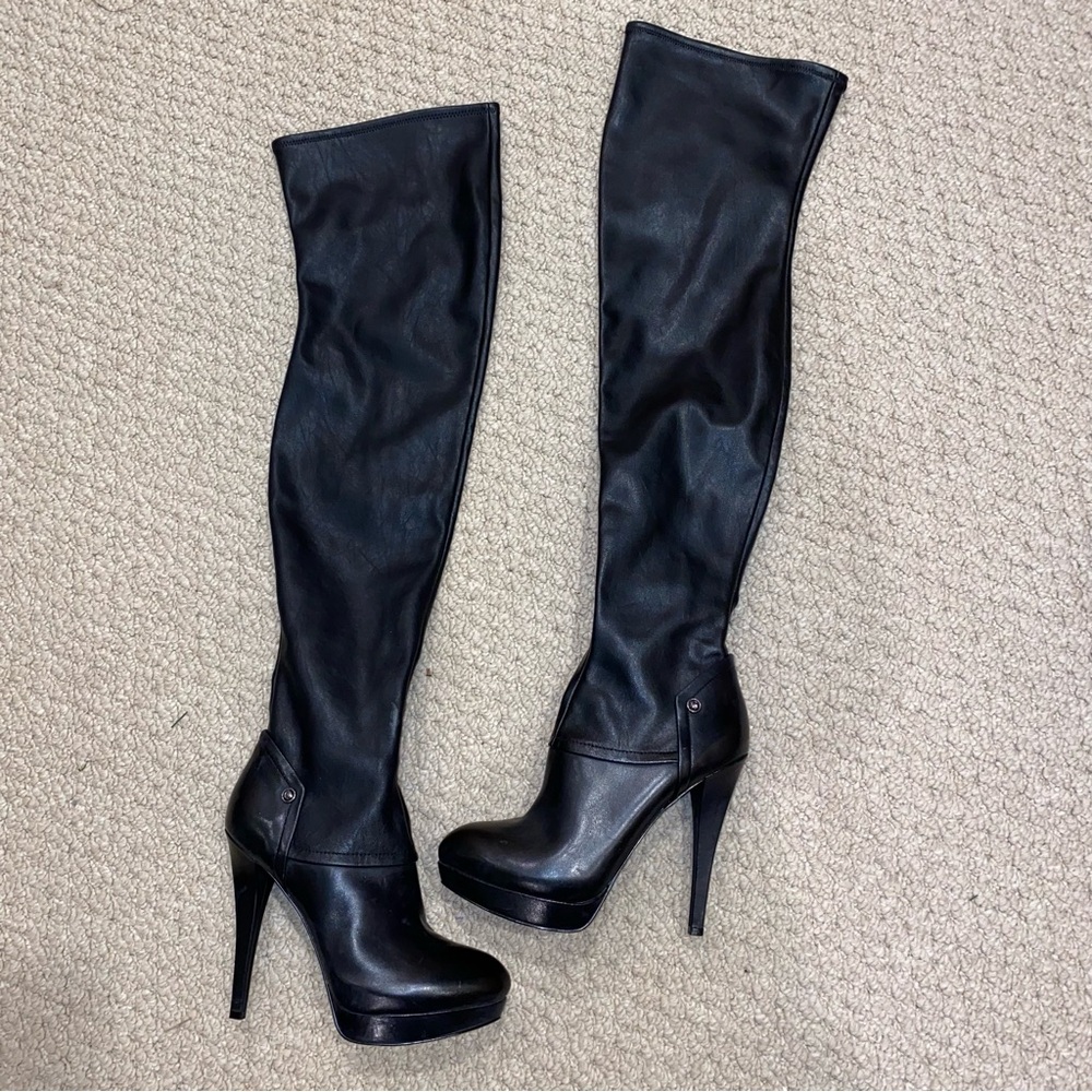 GUESS black thigh high stiletto Women's Boots Size 7.5